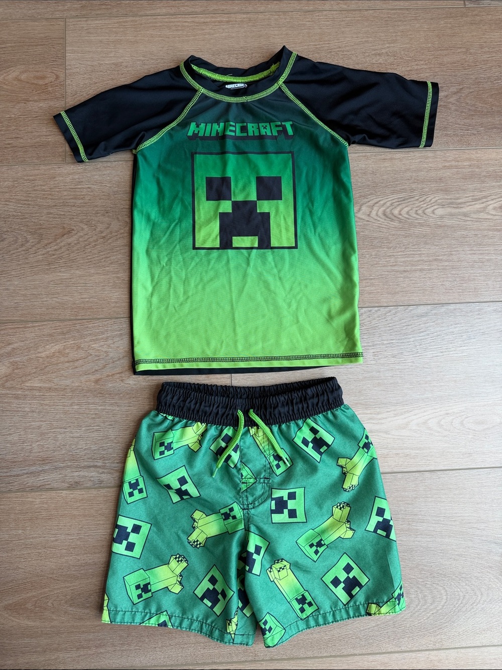Boys Minecraft Rash Guard Swim Set - Picture 1 of 3